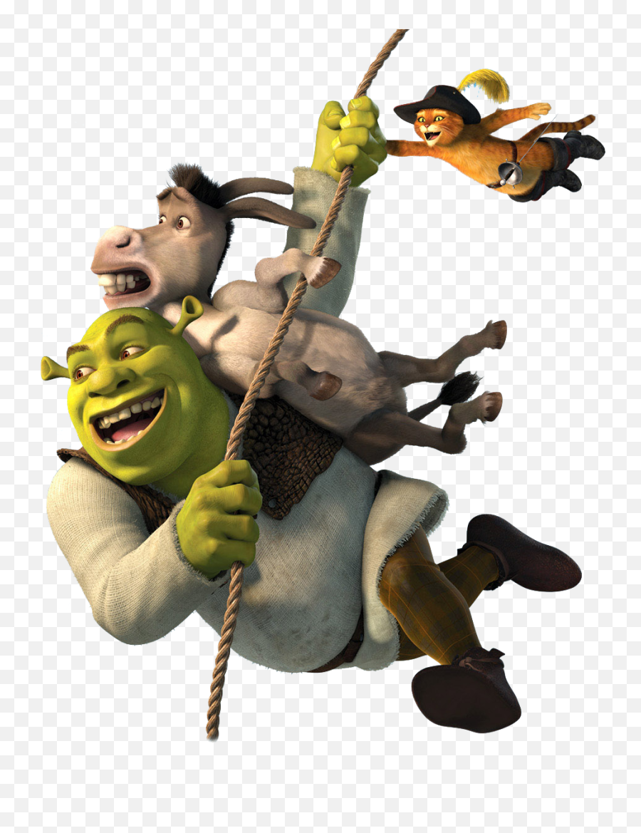 Shrek Smile - Shrek Donkey And Cat Png Emoji,Shrek Png