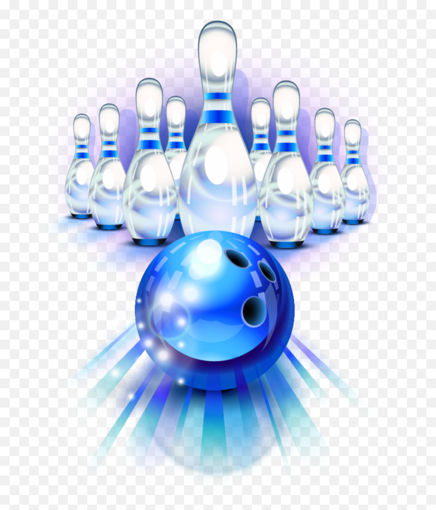 Mq Blue Bowling Pins Bowling Blue Clipart Png - Transparent Emoji,Bowling Balls Clipart