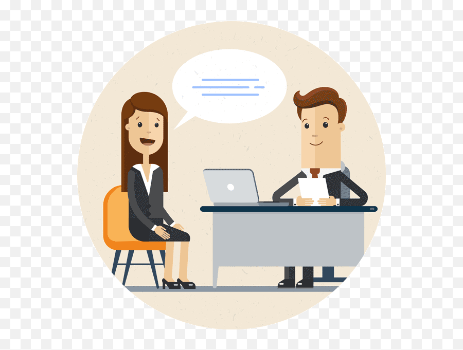During The Interview - College Leaver With Certificate Job Interview Cartoon Transparent Emoji,Interview Clipart