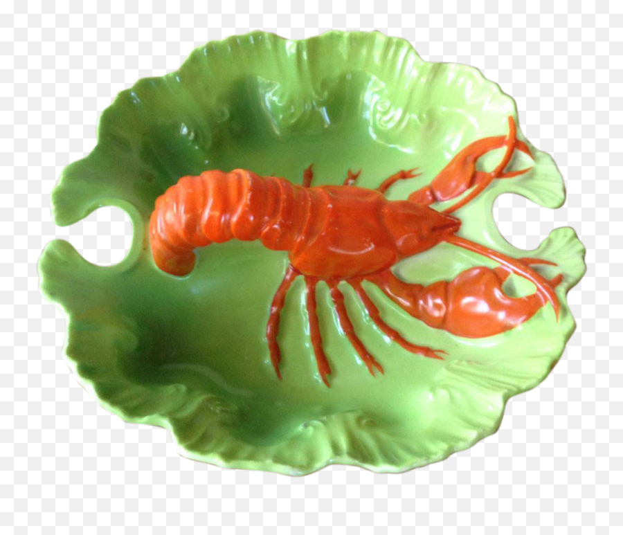 Antique Porcelain Lobster Dish Victoria - Porcelain Lobster Dish Emoji,Red Lobster Logo