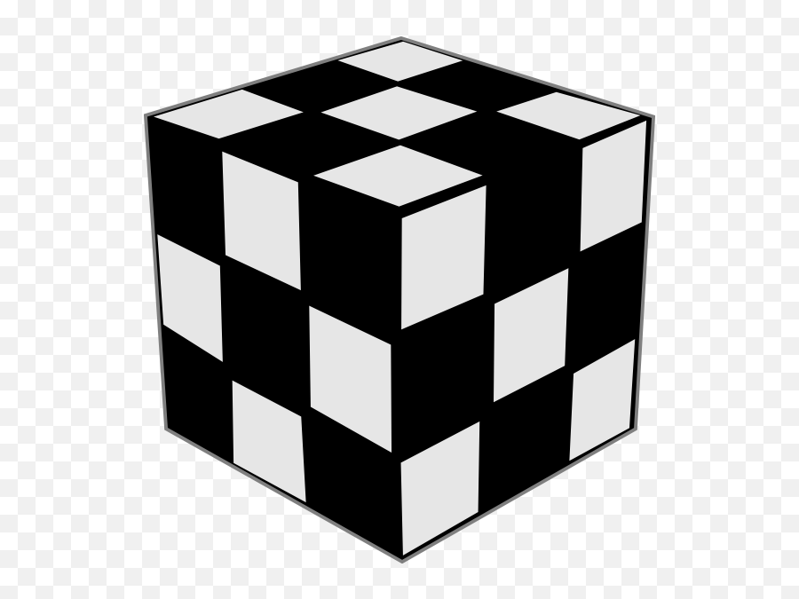 Rubik Cube Black U0026 White Clip Art At Clkercom - Vector Clip 3d Cube Drawing Black And White Emoji,Cube Clipart