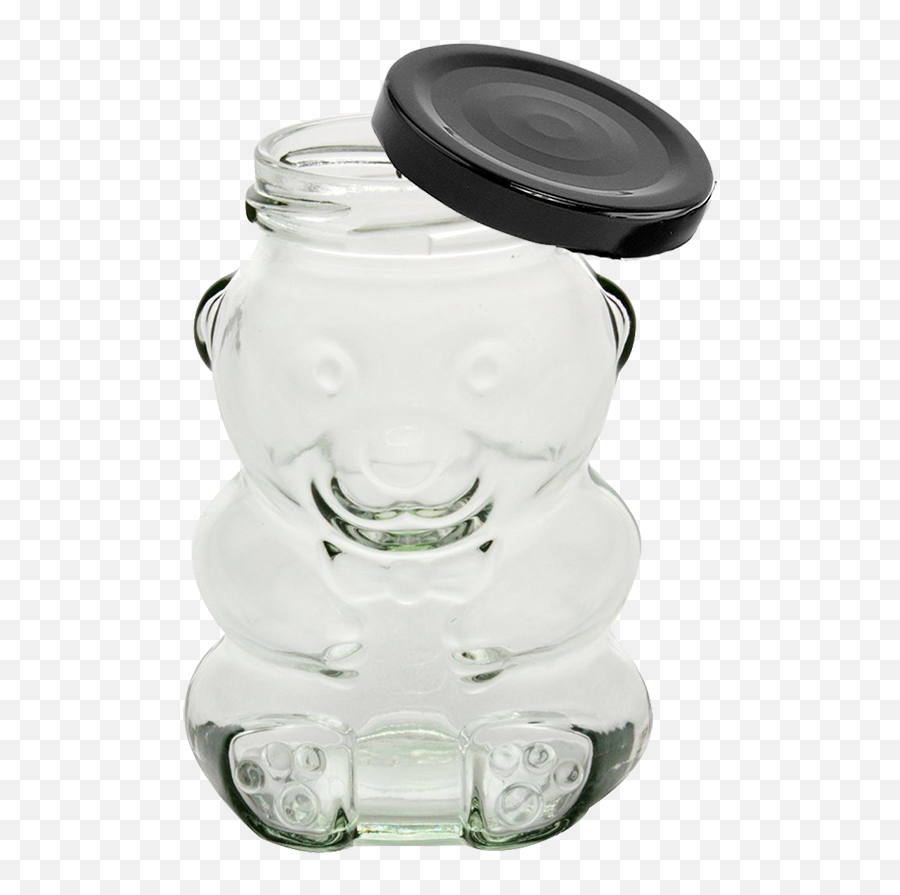 12oz Honey Bear Glass Jar W Black Metal Lid Emoji,Jar Png