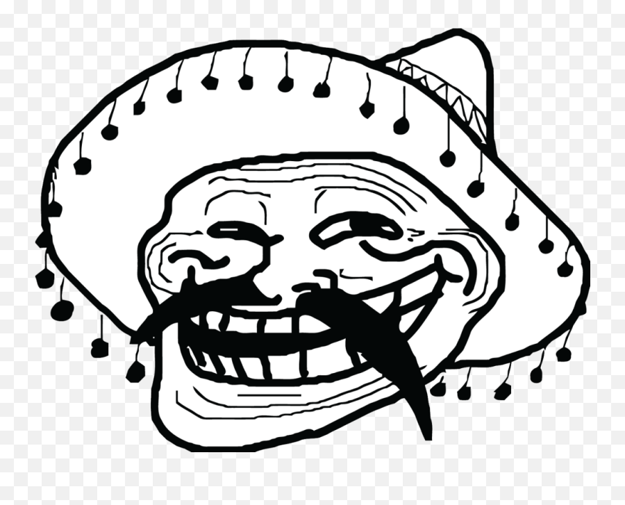 Mexican Meme Troll Face Transparent Png - Stickpng Mexican Troll Face Png Emoji,Troll Face Png