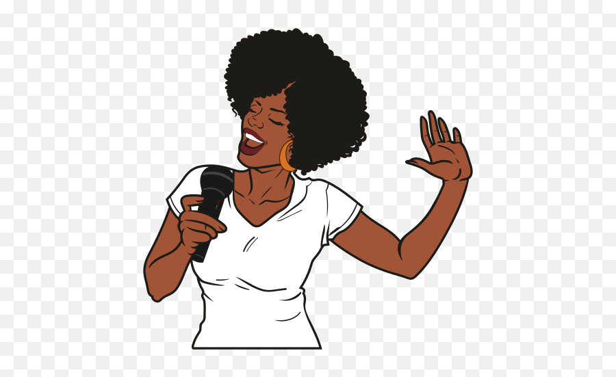 Afro Women Singing Svg Afro Woman Svg Black Girl Logo Emoji,Black Women Clipart