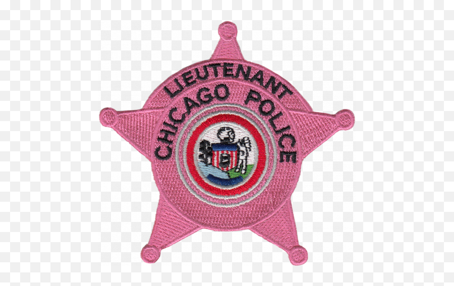 Chicago Police Star Patch Lieutenant - Pink Breast Cancer Awareness Emoji,Pink Star Png