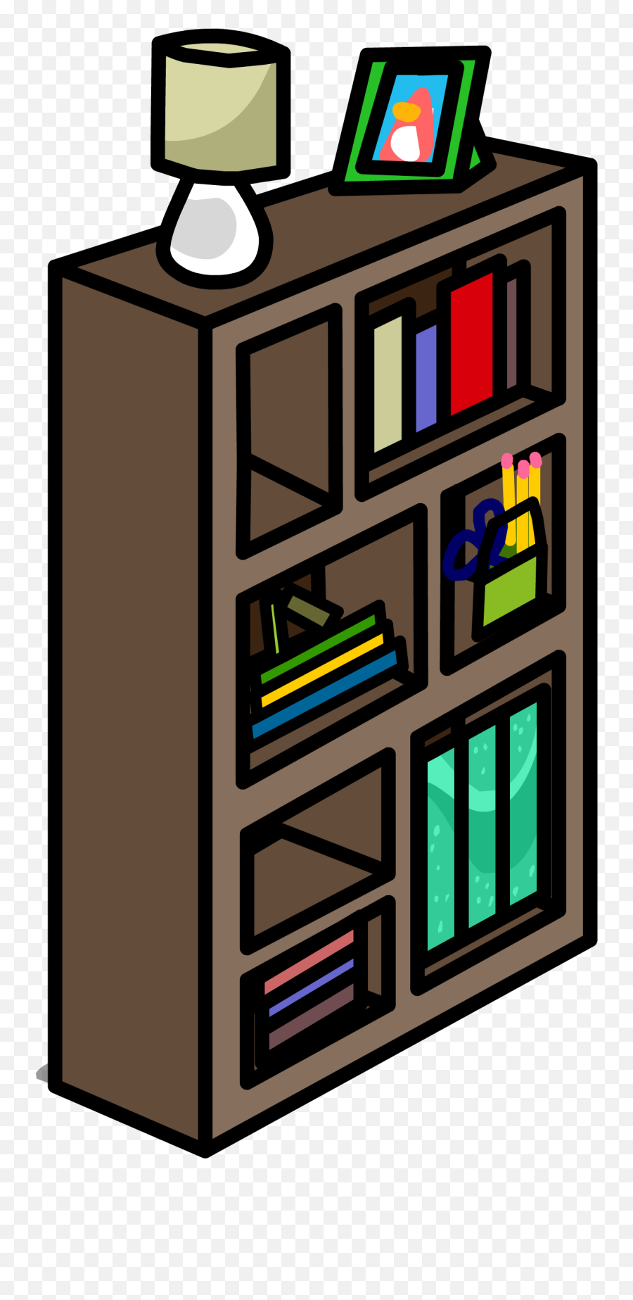 Funky Bookshelf Sprite - Bookcase Clipart Full Size Bookcase Clipart Emoji,Bookshelf Clipart