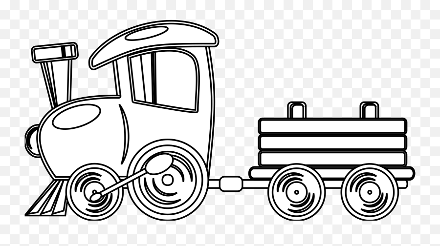 Train Clipart Black And White Png - Train Toy For Coloring Emoji,Train Clipart Black And White