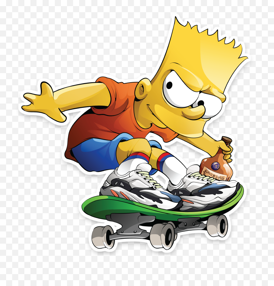 Sneaky Bart Simpson - Stickers Bart Simpson Skate Emoji,Bart Simpson Transparent