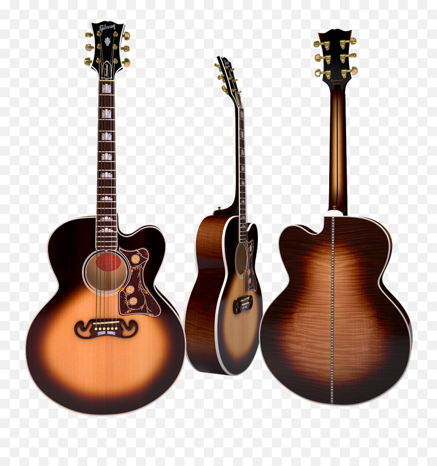 Download Acoustic Guitar Gibson J200 Https - 3d Music Guitar Acoustic Guitar Png Emoji,Guitar Png