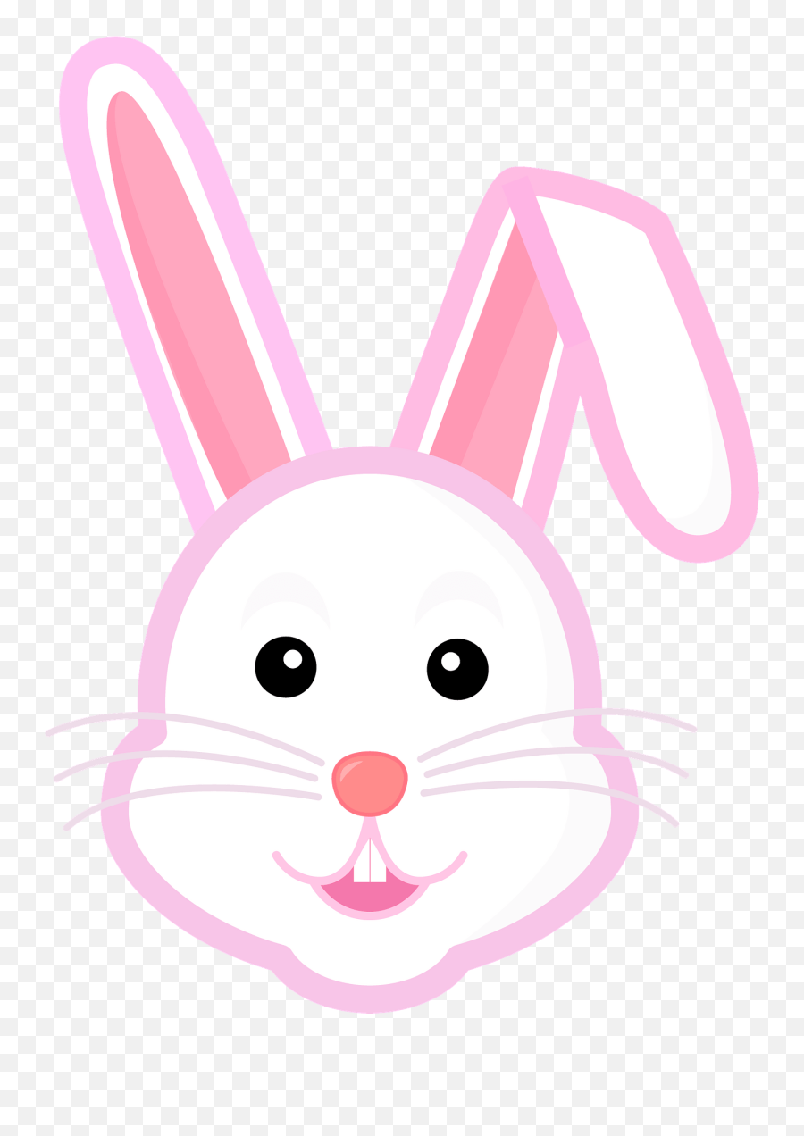Pink Bunny Face Clipart - Clipart Of A Bunny Face Emoji,Bunny Face Clipart
