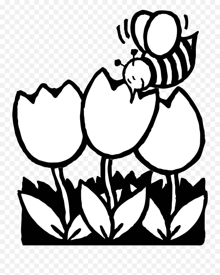 Bee Clipart - Bee Flower Clipart Black And White Emoji,April Clipart