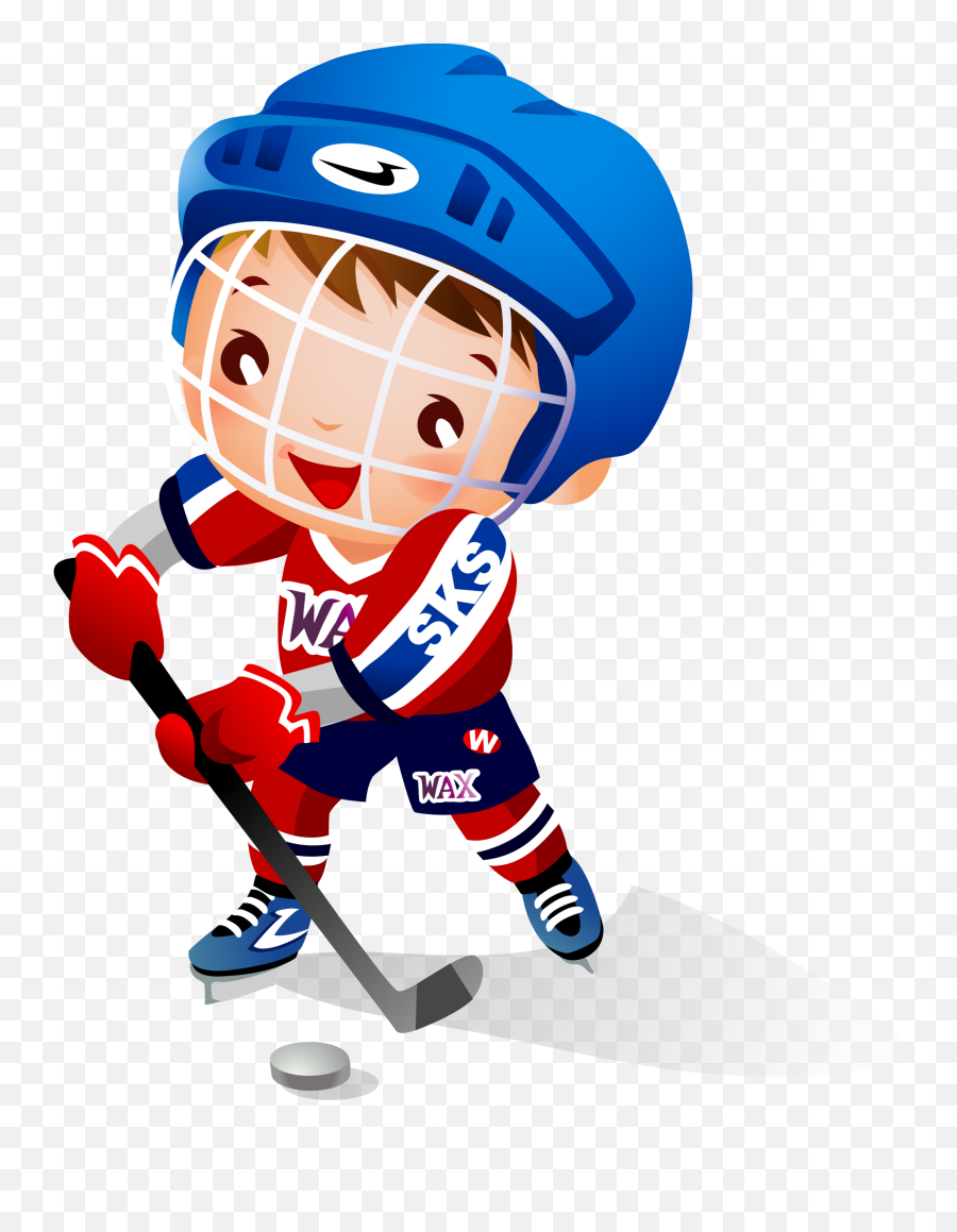 Ice Hockey Child Hockey Stick Clip Art - Hockey Kid Clipart Clip Art Cartoon Hockey Emoji,Kid Clipart