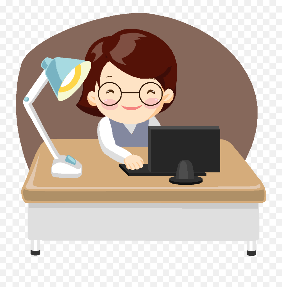 Download Cartoon Working In Office Png Image With No Emoji,Office Png