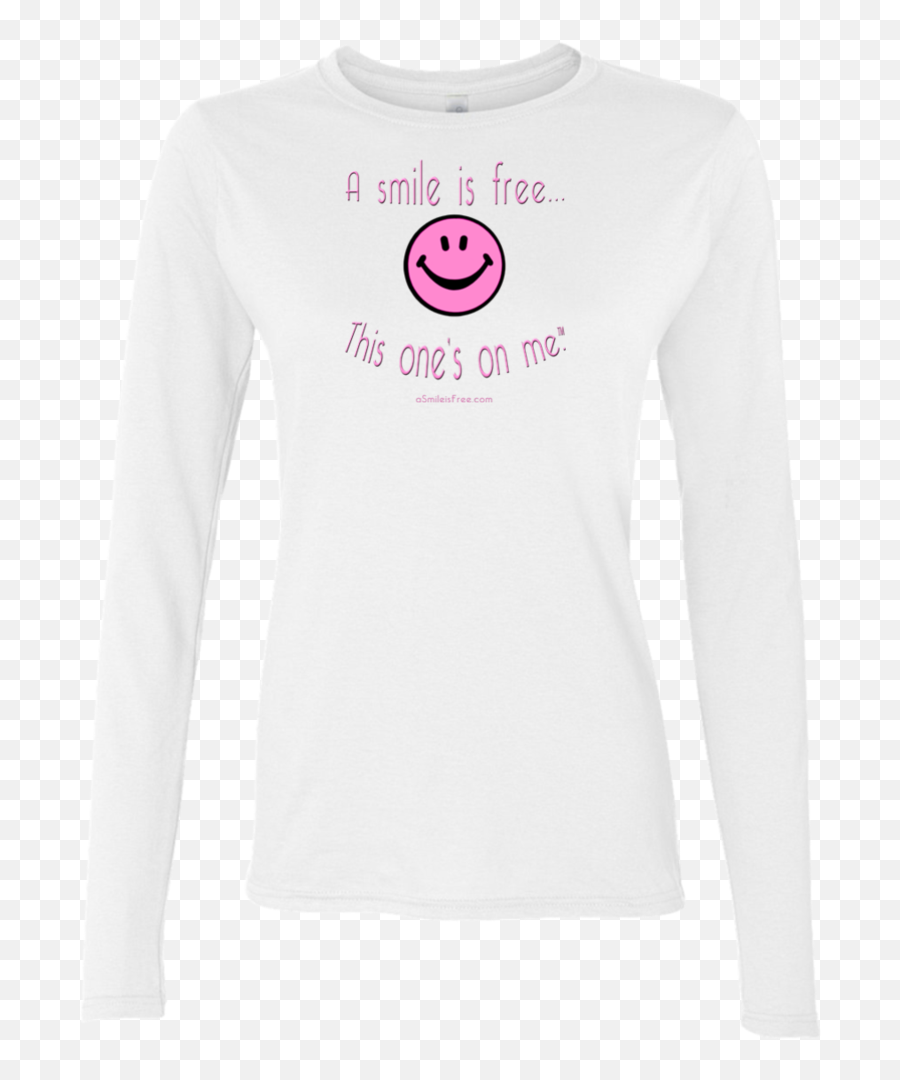 G644l Ladiesu0027 Softstyle 45 Oz Ls T - Shirt Pink Smile U2013 A Emoji,Pink Ladies Logo