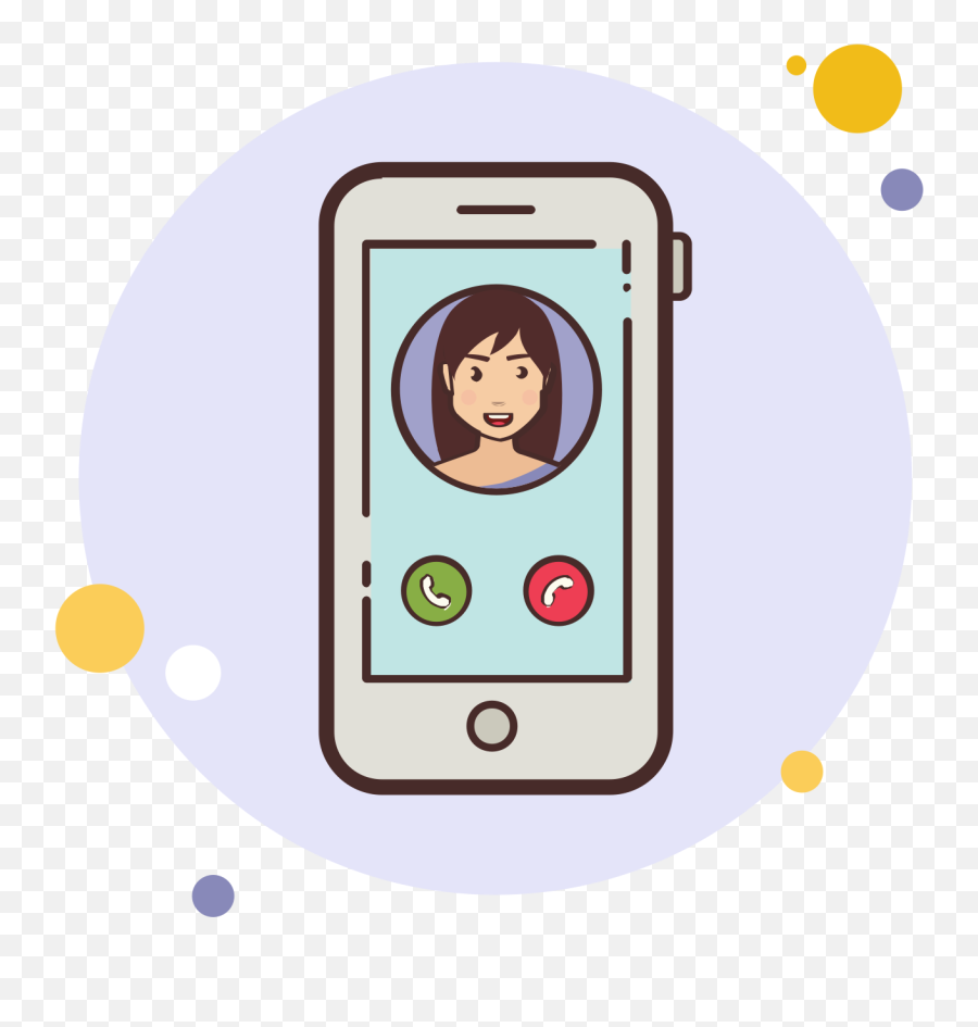 Download Brunette Girl Phone Call Icon - Call Png Icon Phone Emoji,Phone Call Png