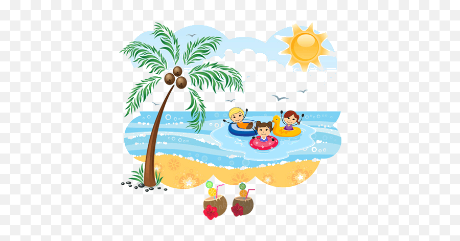 Download This Picture Shows The Sunny Day - Summer Beach Sunny Day For Class 1 Emoji,Sunny Clipart