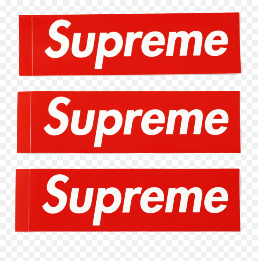 Supreme Box Logo Sticker X3 - Supreme Sticker And Dimensions Emoji,Supreme Logo