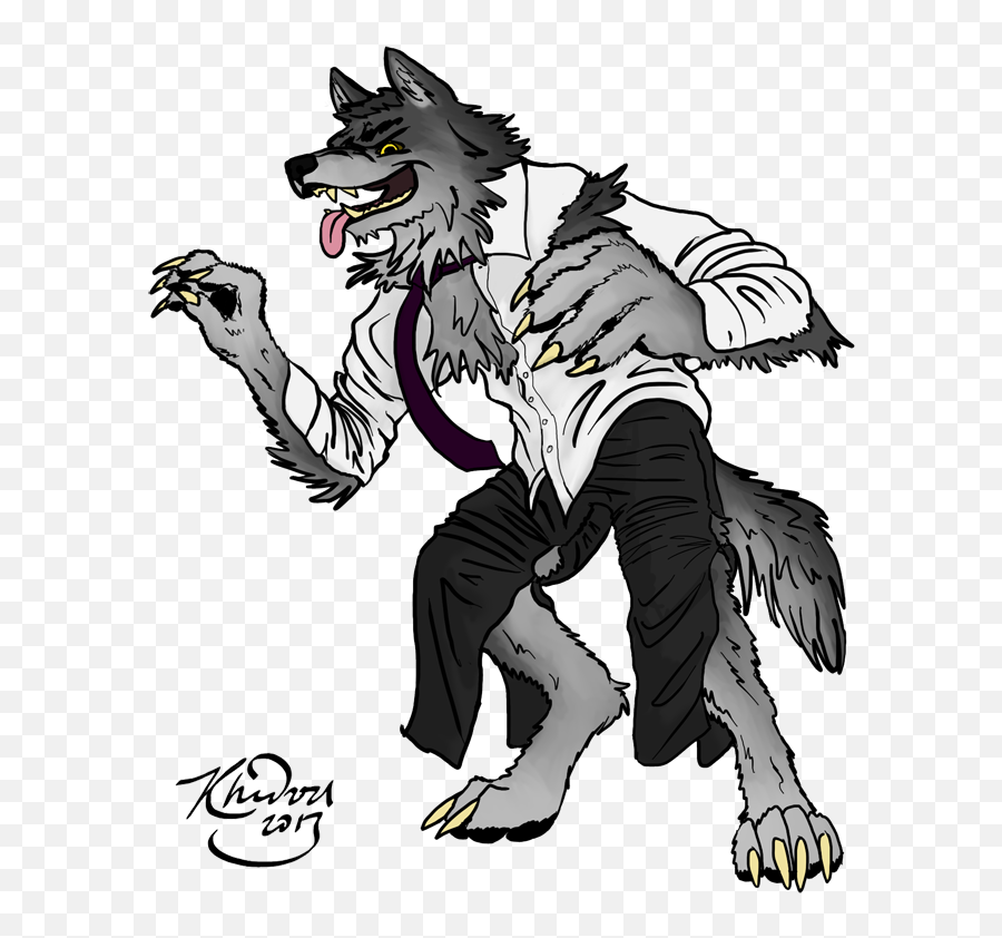Download Hd Clipart Free Stock Drawing - Drawing Werewolf For Kids Emoji,Werewolf Clipart