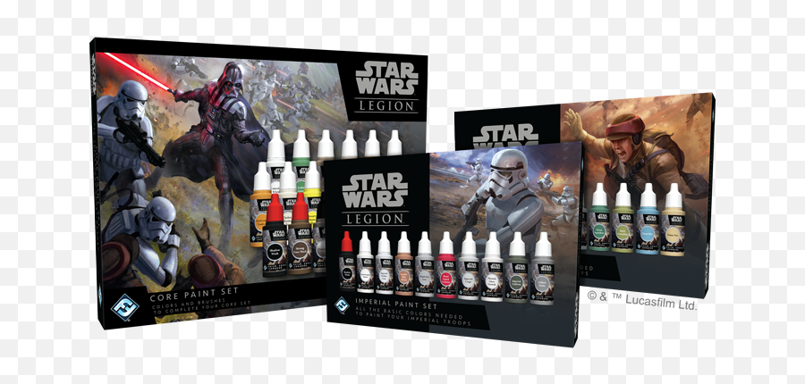 Star Wars Legion Paint Sets Coming Soon Diskingdomcom - Star Wars Legion Core Paint Set Emoji,Lucasfilm Logo
