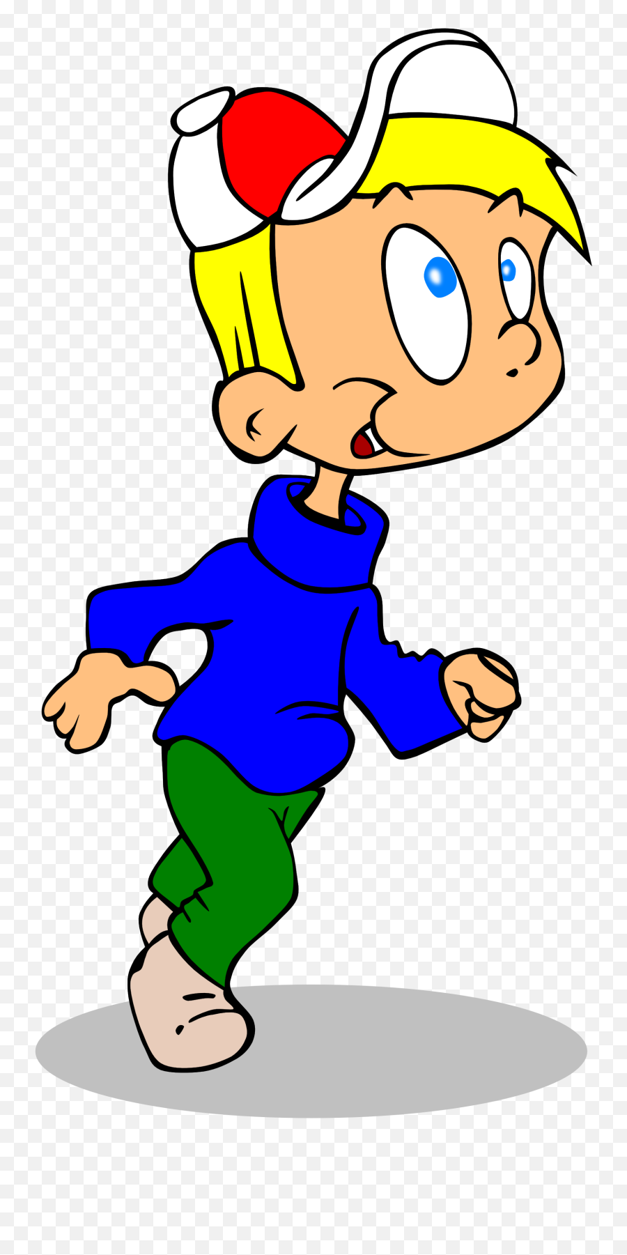 Clip Art Of Blonde Boy Running Free Image - Animated Running Kid Png Emoji,Running Clipart