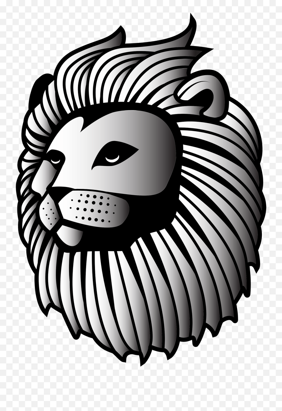 Lion Head Clipart - Dot Emoji,Lion Head Clipart Black And White