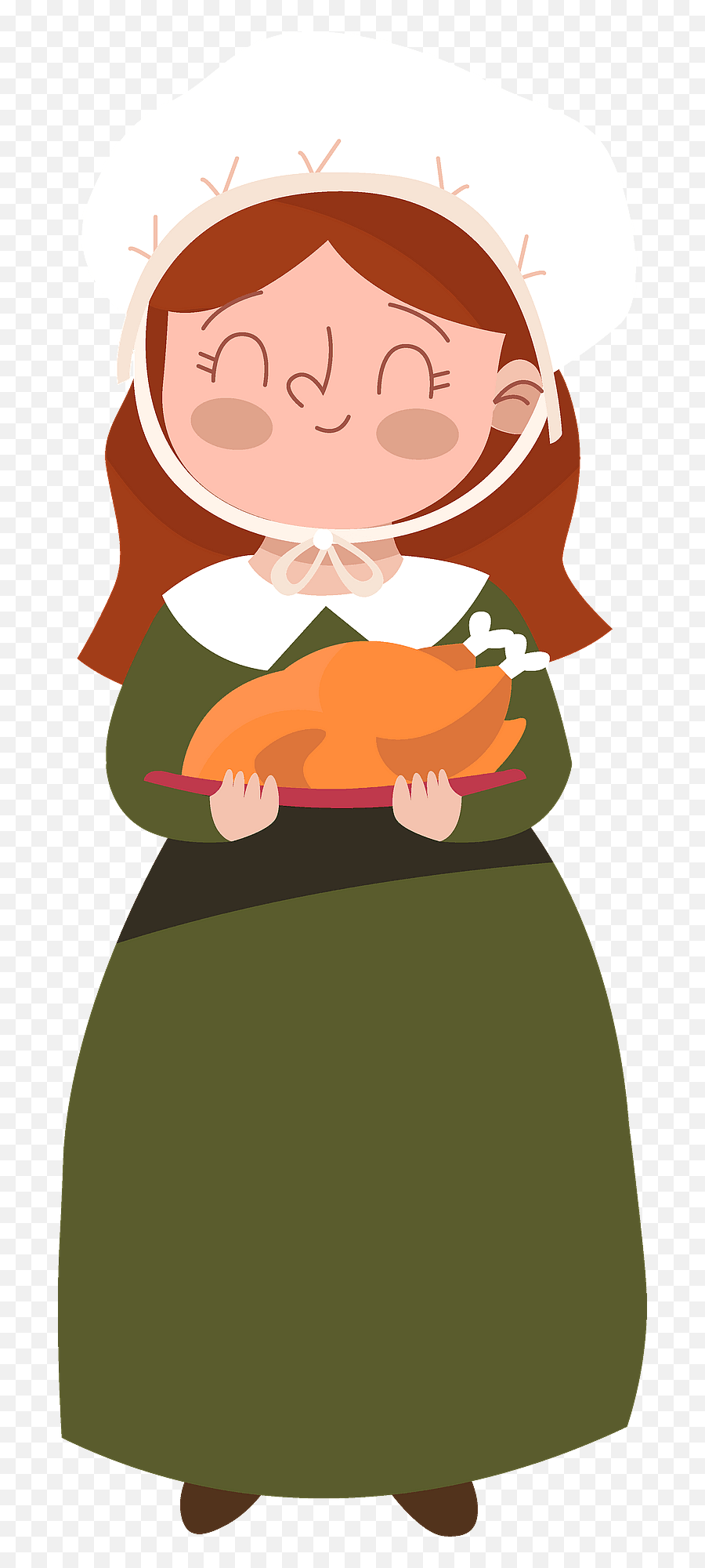 Pilgrim Lady Clipart - Fictional Character Emoji,Pilgrim Clipart