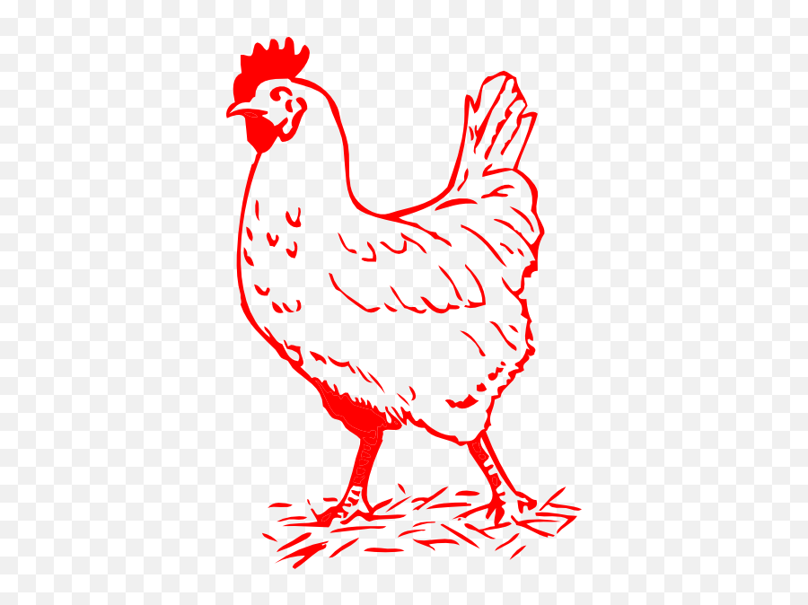 Red Rooster Outline Clip Art At Clkercom - Vector Clip Art Hen Drawing Black And White Emoji,Llama Clipart Black And White