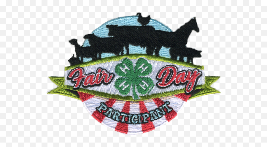 4 - H Fair Day Silhouette Embroidered Patch Embroidery Emoji,4h Logo