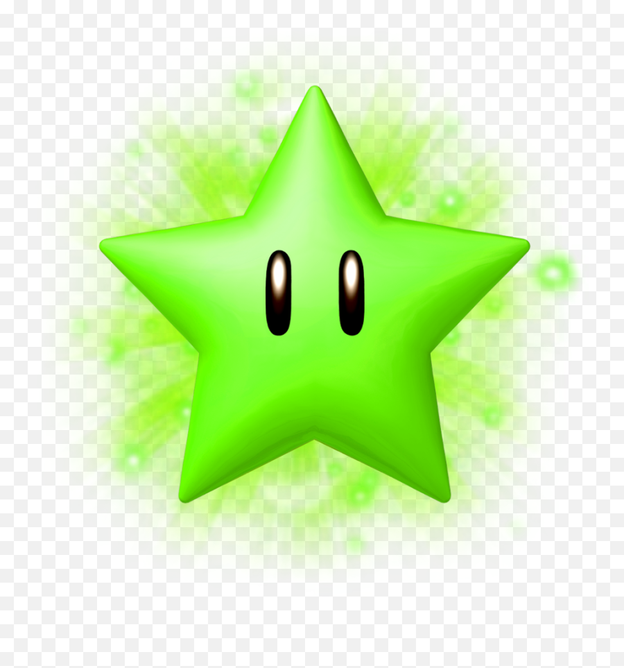 Green Mario Star Clipart - Super Mario Star Emoji,Star Clipart