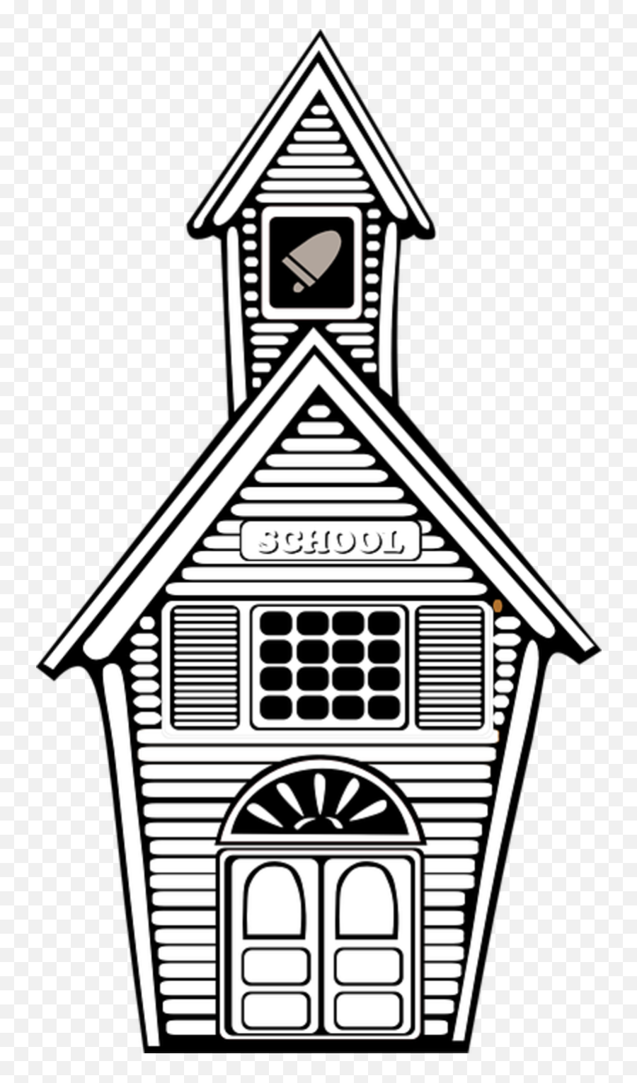House School Line Art Clip Art - School Buildings Png Old School Clipart Emoji,School House Clipart