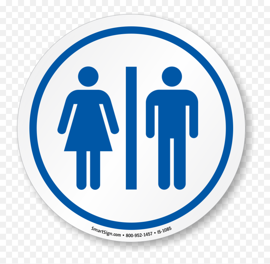 Restrooms Symbol Iso Circle Sign - Restrooms Sign Emoji,Bathroom Sign Clipart