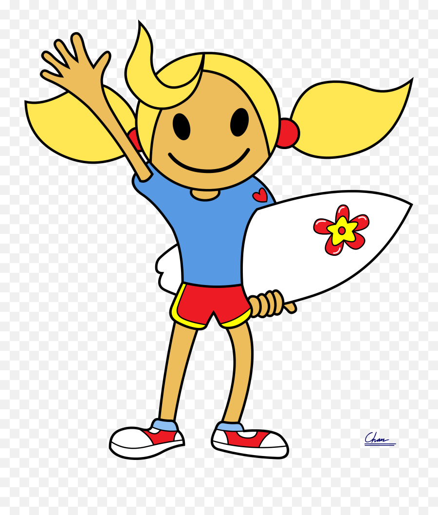Surfer Girl From Summerland By Digbio Clipart - Full Size Emoji,Surfer Clipart