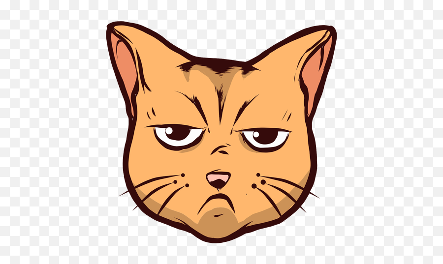Cat Muzzle Sad Sadness Whisker Ear Illustration Transparent Emoji,Sad Cat Png