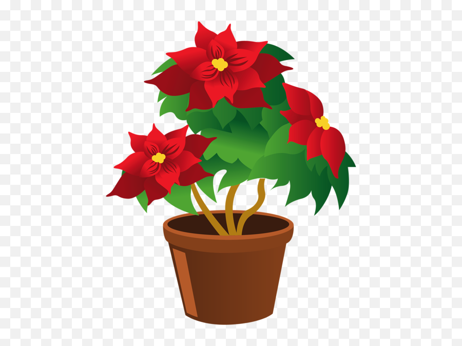 Poinsettia Pot Png Clipart Flower Pots Flower Clipart Emoji,Pots Clipart