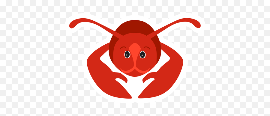 Lobster Claw Antenna Flat Sticker - Parasitism Emoji,Red Lobster Logo