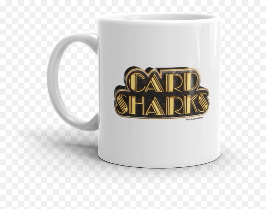 Card Sharks Logo White Mug - Magic Mug Emoji,Sharks Logo