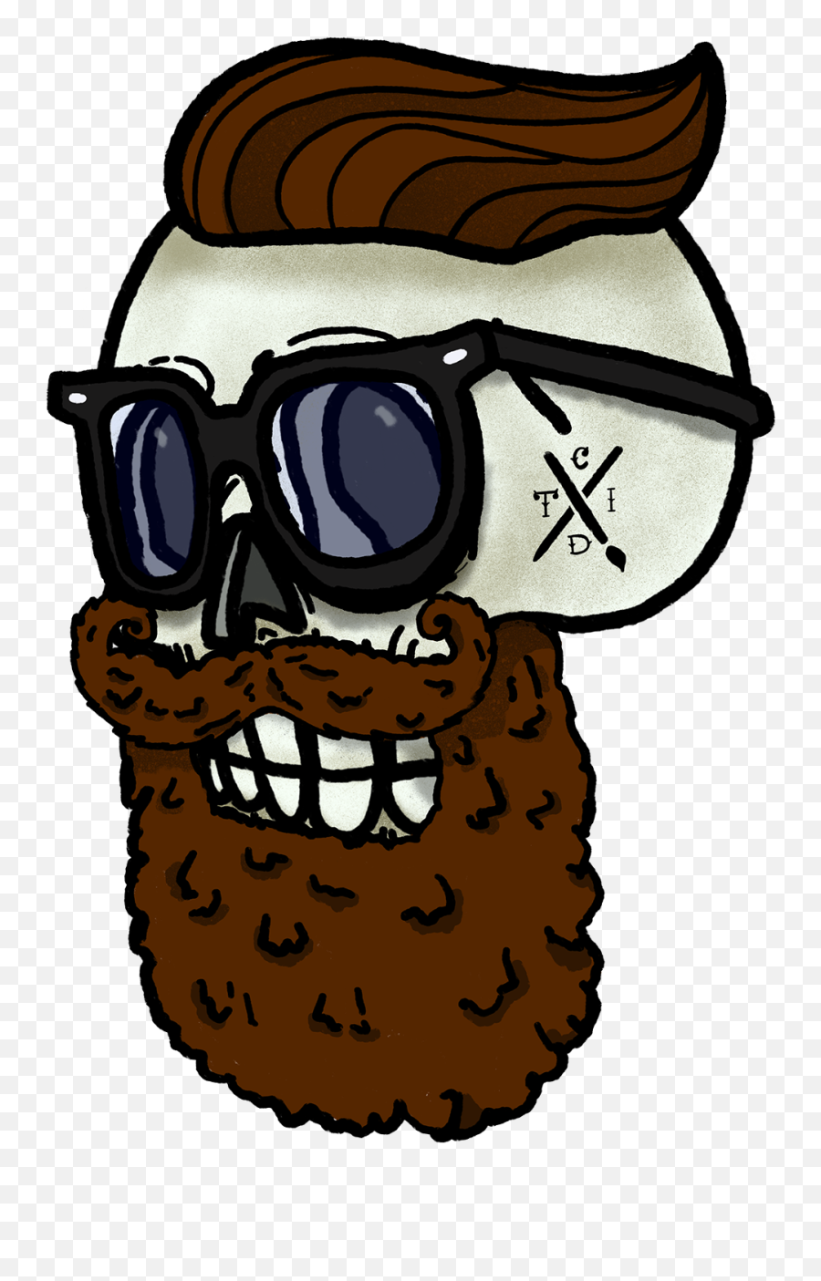 Download Skull - Boy Hipster Design With Glasses Cartoon Png For Adult Emoji,Cartoon Skull Png