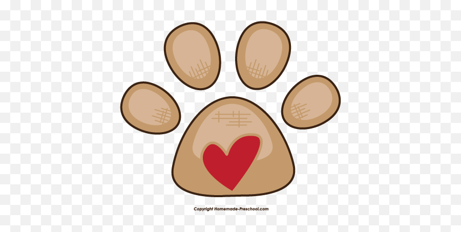 Free Paw Prints Clipart - Bear Paw Heart Clipart Emoji,Paw Print Clipart