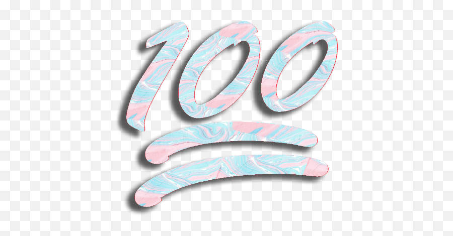 100percent 100 Emoji Blue Pink Sticker - Language,100 Emoji Png