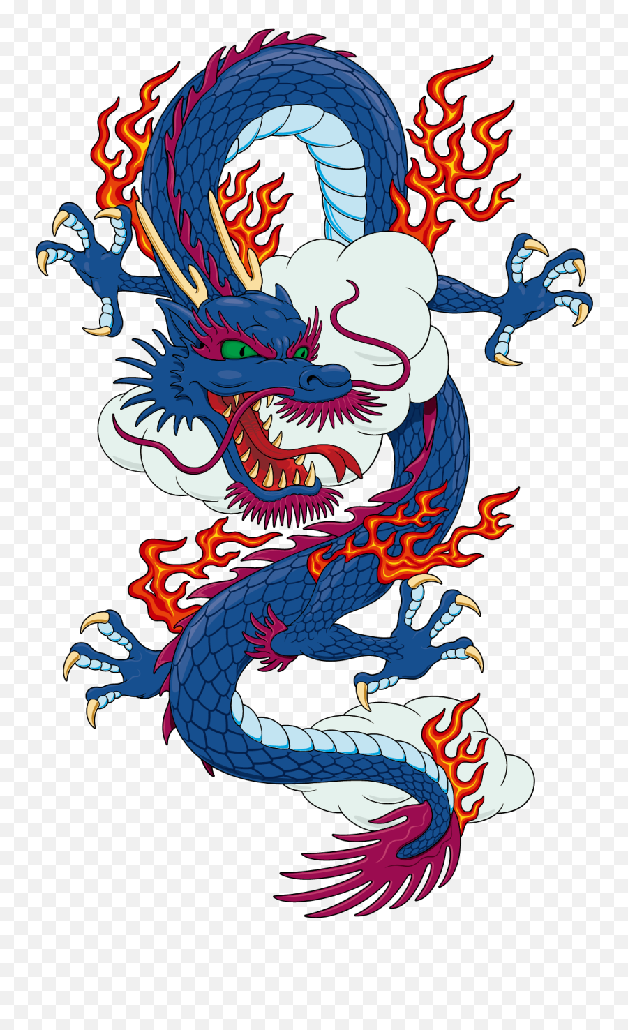 Vector Blue Dragon 595842 Transprent Png Free Download - Chinese Dragon Emoji,Dragon Tattoo Png