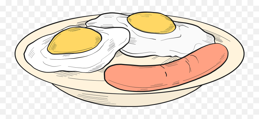 Fried Eggs With Sausage Clipart - Dish Emoji,Sausage Clipart