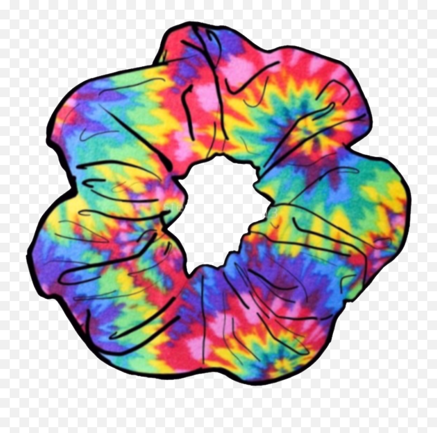 Tie Dye Rainbow Scrunchie Sticker - Rainbow Scrunchie Sticker Emoji,Tie Dye Clipart