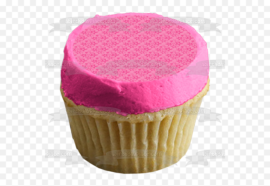 Pink Star Pattetn Pink Background Edible Cake Topper Image Abpid00311 Emoji,Pink Star Png