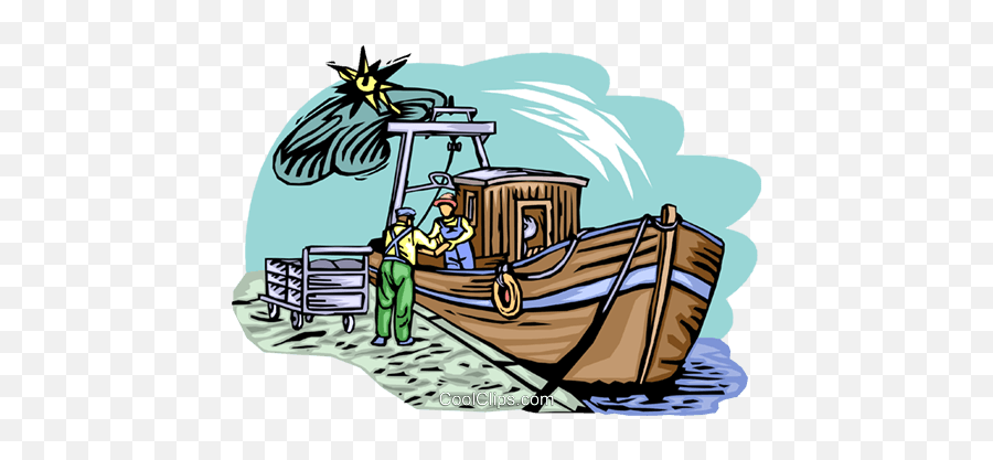 Fishing Boat Royalty Free Vector Clip Art Illustration Emoji,Fishing Boat Clipart