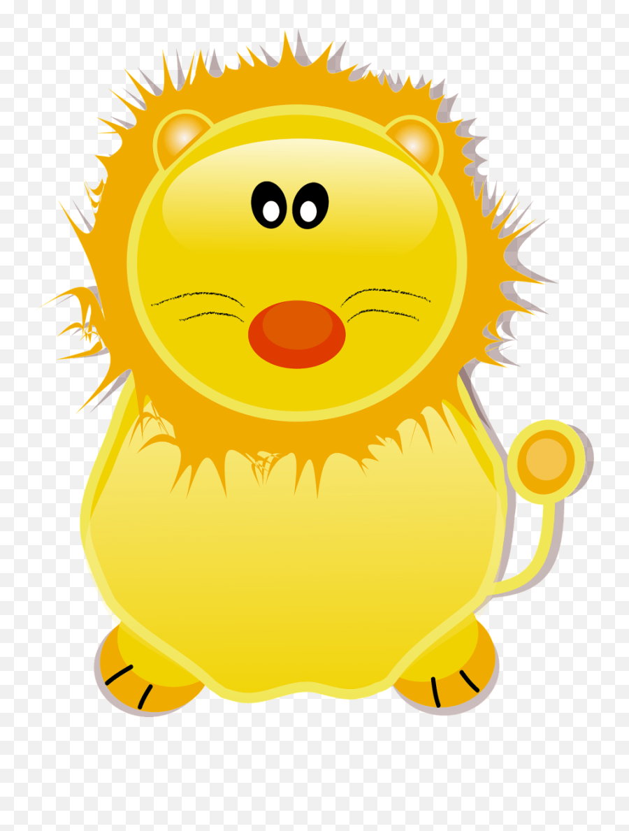 Bright Yellow Lion With A Red Nose - Clip Art Emoji,Lion Clipart