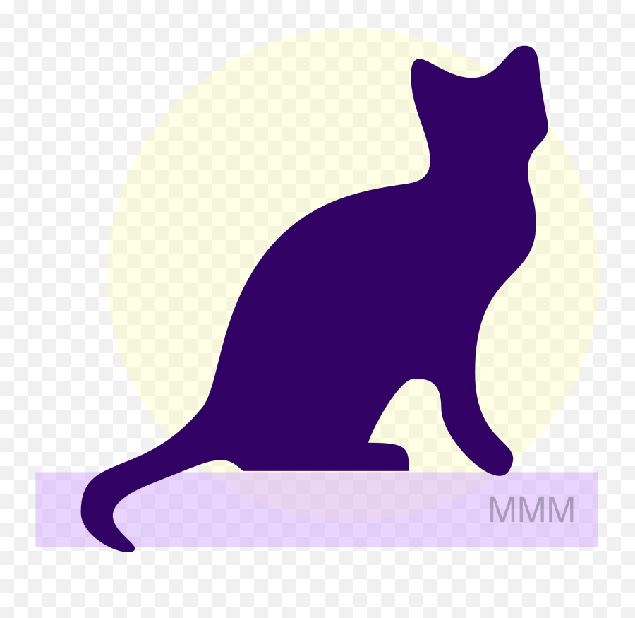 Moon Cat Clipart - Cat Silhouette Emoji,Cat Clipart