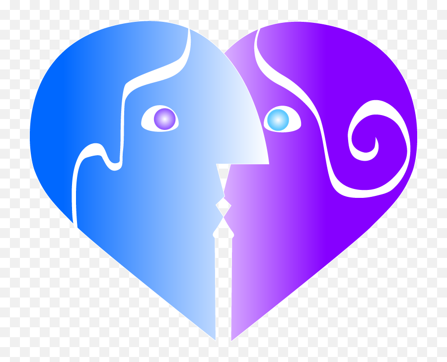 Heart - 2 Blupurp Kissing Girly Emoji,Heart Logos
