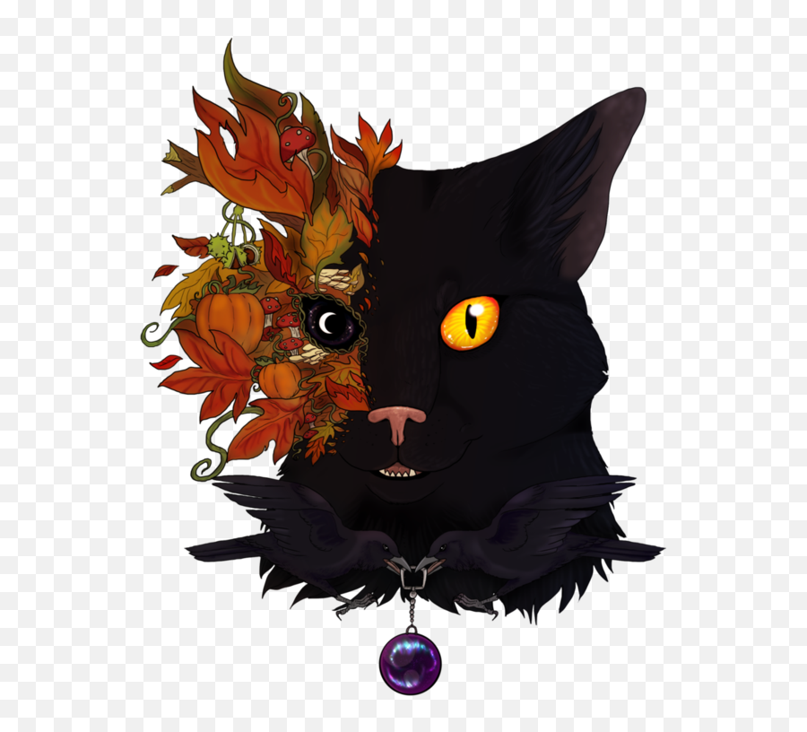 Image Royalty Free Library Autumn Season By Unpleasant - Cat Decorative Emoji,Free Cat Clipart