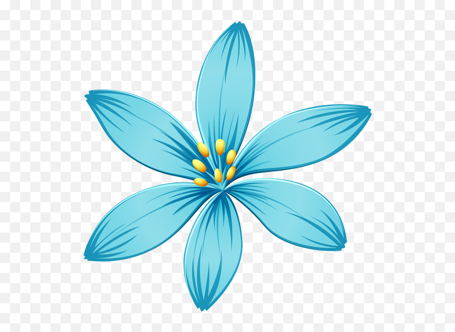 Transparent Background Flower Clipart - Transparent Blue Flower Clip Art Emoji,Flower Clipart Transparent