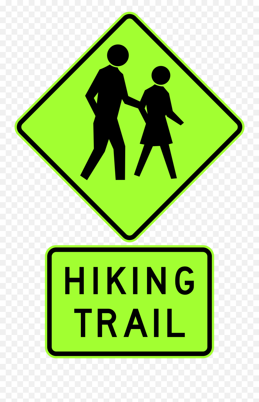 Hiking Clipart Trail Sign Picture - Two People Walking Sign Australian Pedestrian Warning Sign Emoji,Hiking Clipart